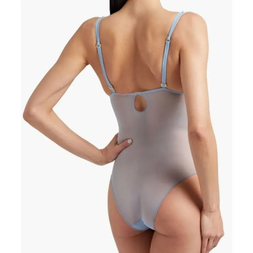 La Perla Cutout Mesh Bodysuit Peach Size 36B NWOT